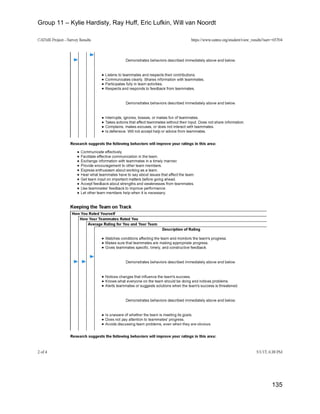 Group 11 – Kylie Hardisty, Ray Huff, Eric Lufkin, Will van Noordt
135
 