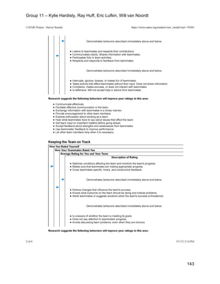 Group 11 – Kylie Hardisty, Ray Huff, Eric Lufkin, Will van Noordt
143
 