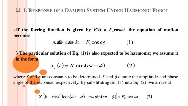 Damped System Under Harmonic Motion Damped System Under Harmonic Motion