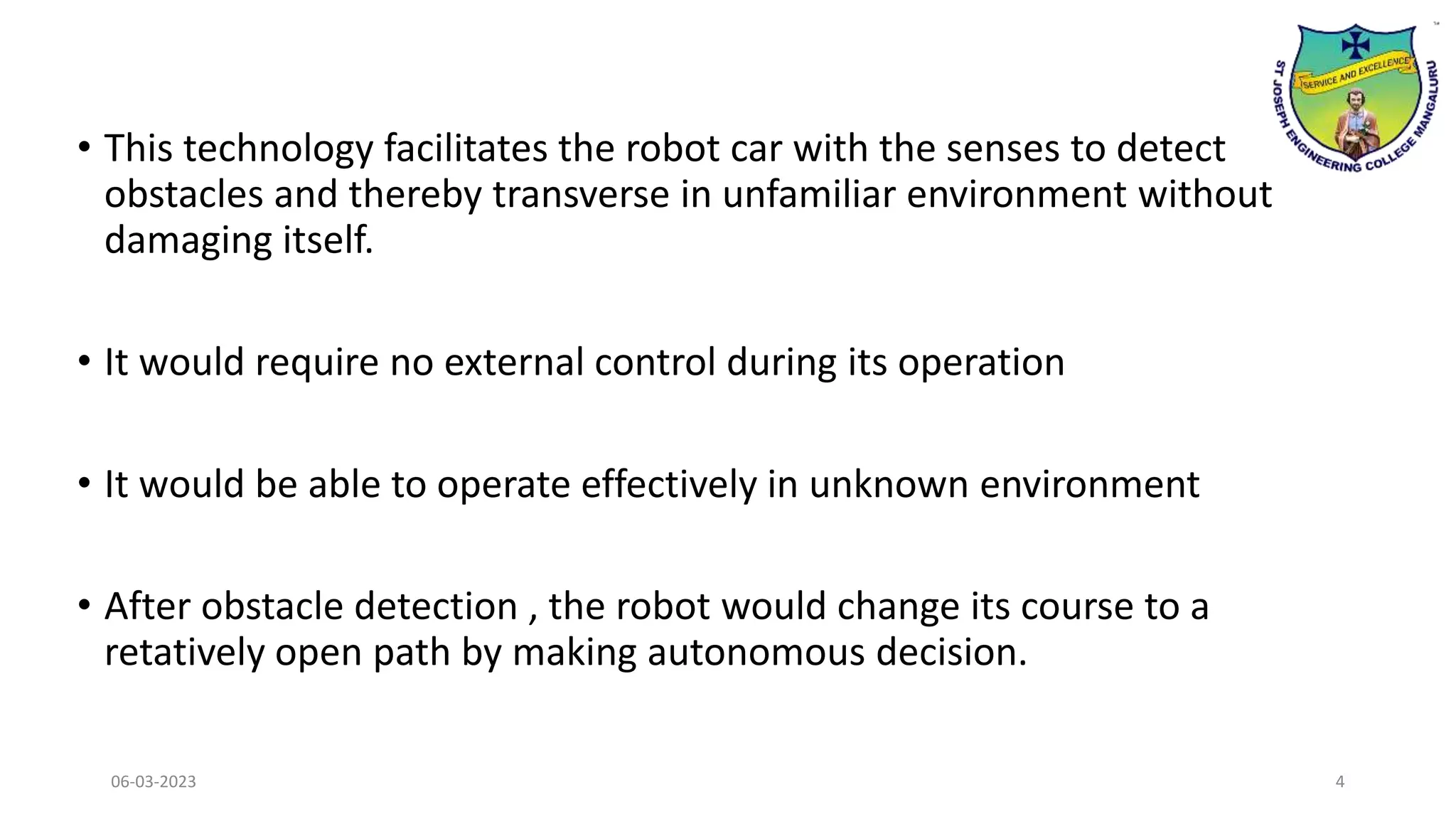 Obstacle avoiding Robo Car | PPT
