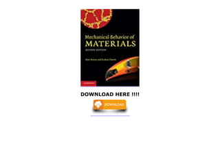 Mechanical Behavior of Materials Complete | PDF
