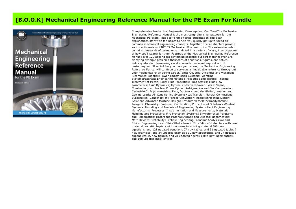 [B.O.O.K] Mechanical Engineering Reference Manual for the PE Exam For…