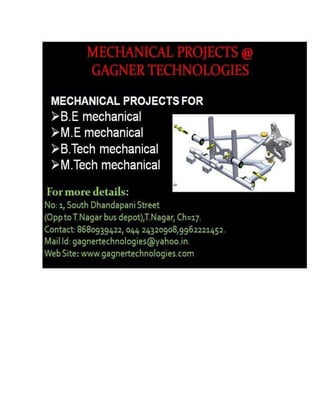 Final year Mechanical projects in chennai