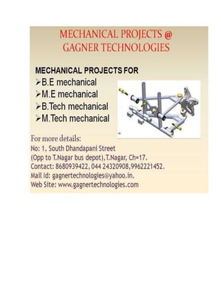 ME /BE mechanical Engineering projects in chennai