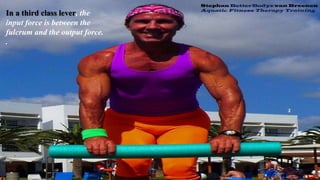 In a third class lever, the
input force is between the
fulcrum and the output force.
.
 