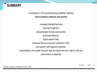 Mechanical behavior of nanomaterials