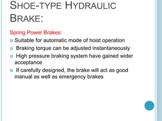 Mechanical braking system of mine winders PPTX