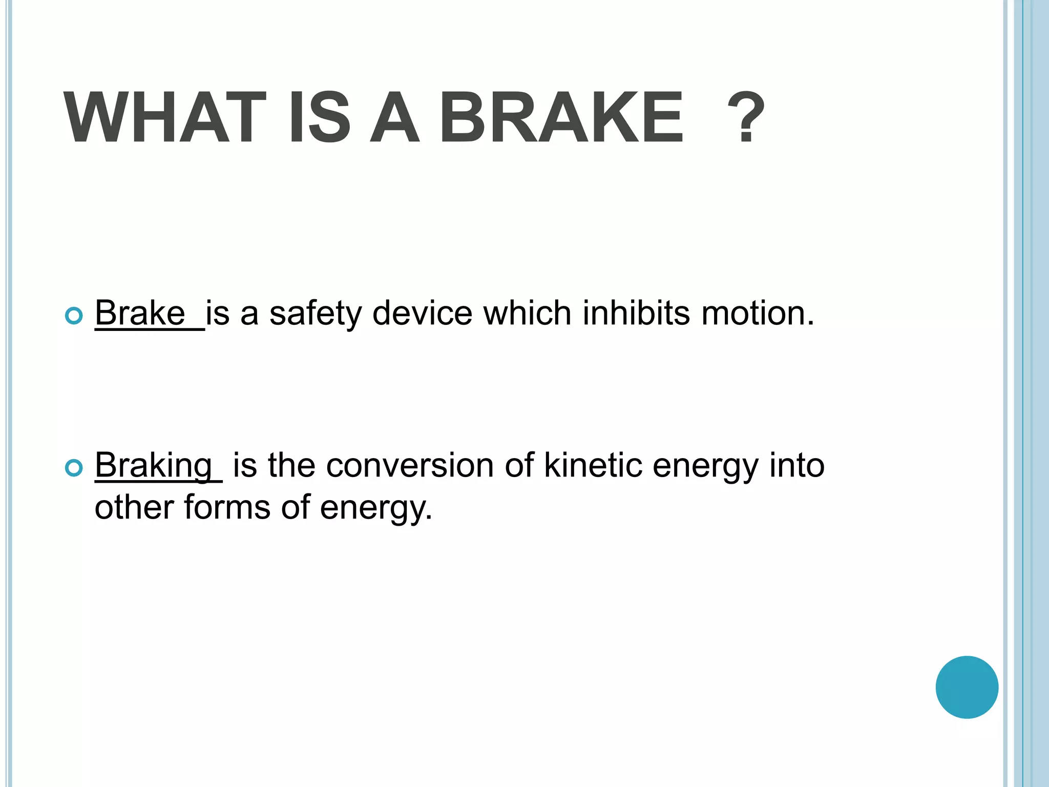 Mechanical braking system of mine winders | PPTX