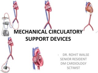 - DR. ROHIT WALSE
SENIOR RESIDENT
DM CARDIOLOGY
SCTIMST
MECHANICAL CIRCULATORY
SUPPORT DEVICES
 