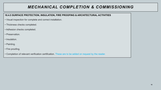 Mechanical completion | PDF
