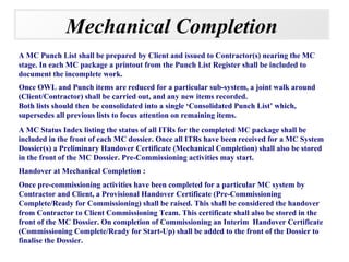 Mechanical Completions | PPS