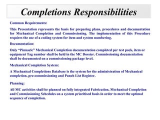 Mechanical Completions | PPS