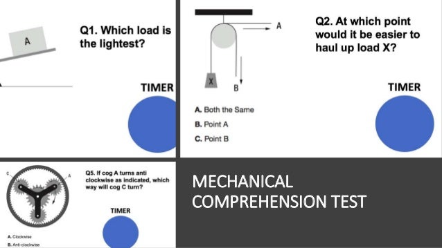 Mechanical comprehension test questions and answers