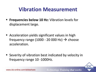 www.eit.edu.au
Technology Training that Workswww.idc-online.com/slideshare
Vibration Measurement
• Frequencies below 10 Hz...