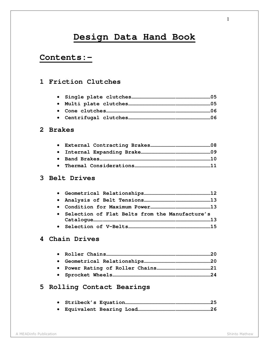 Mechanical Engineering Standard Design Data Book
