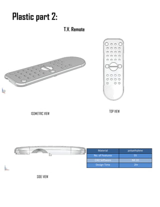 Exploded View Remote Mechanical design engineer portfolio (1.2 mb) | PDF