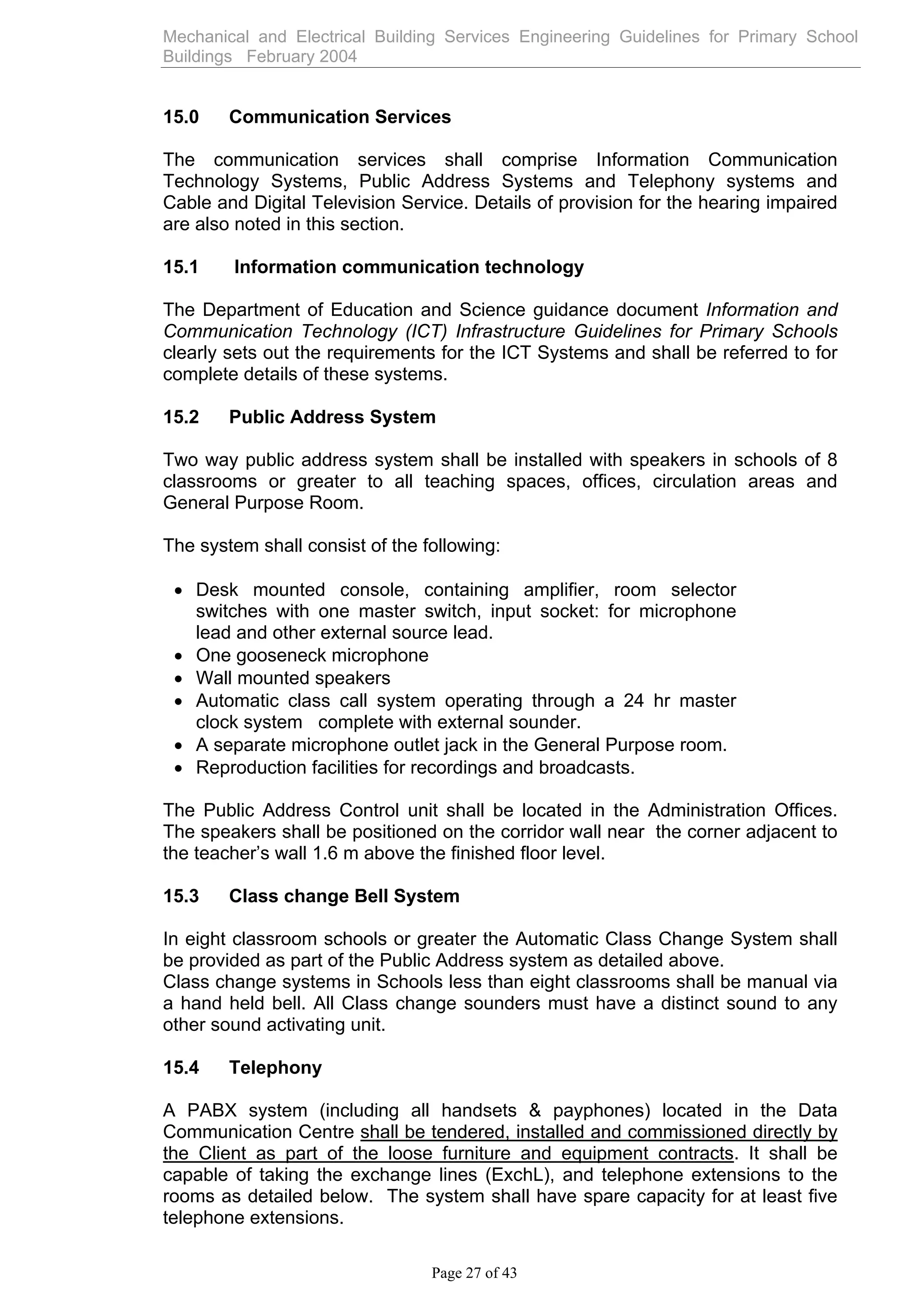 Mechanical & electrical building services engineering guidelines | PDF