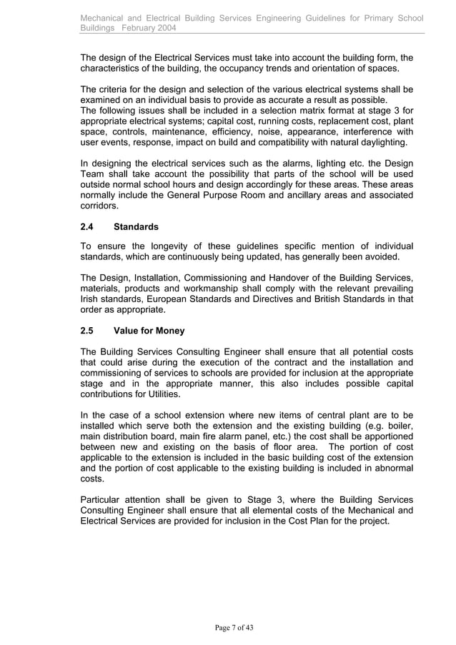 Mechanical & electrical building services engineering guidelines | PDF ...