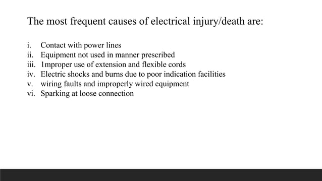MECHANICAL , ELECTRICAL HAZARDS AND SAFETY REGULATIONS.pptx | First Aid ...