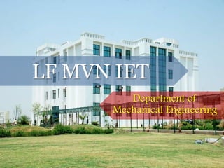 LFMVN IET Department of Mechanical Engineering 