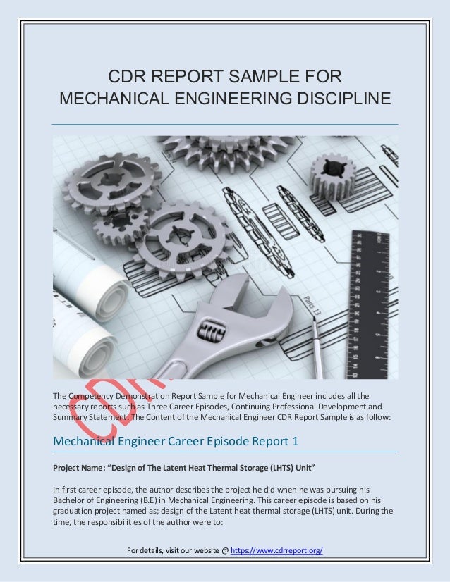 mechanical engineer cdr report
