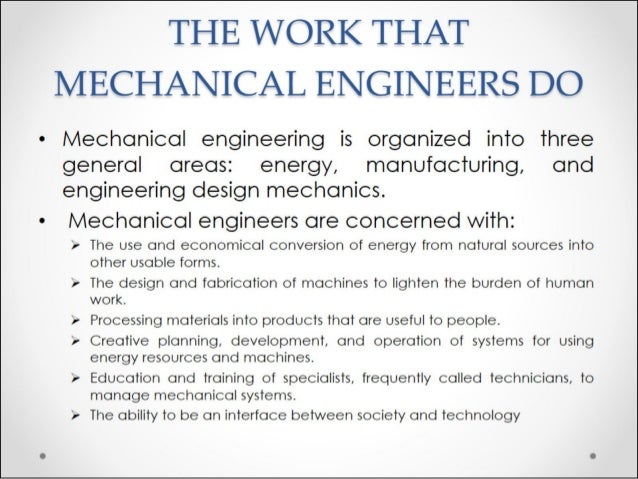 what do mechanical engineers do