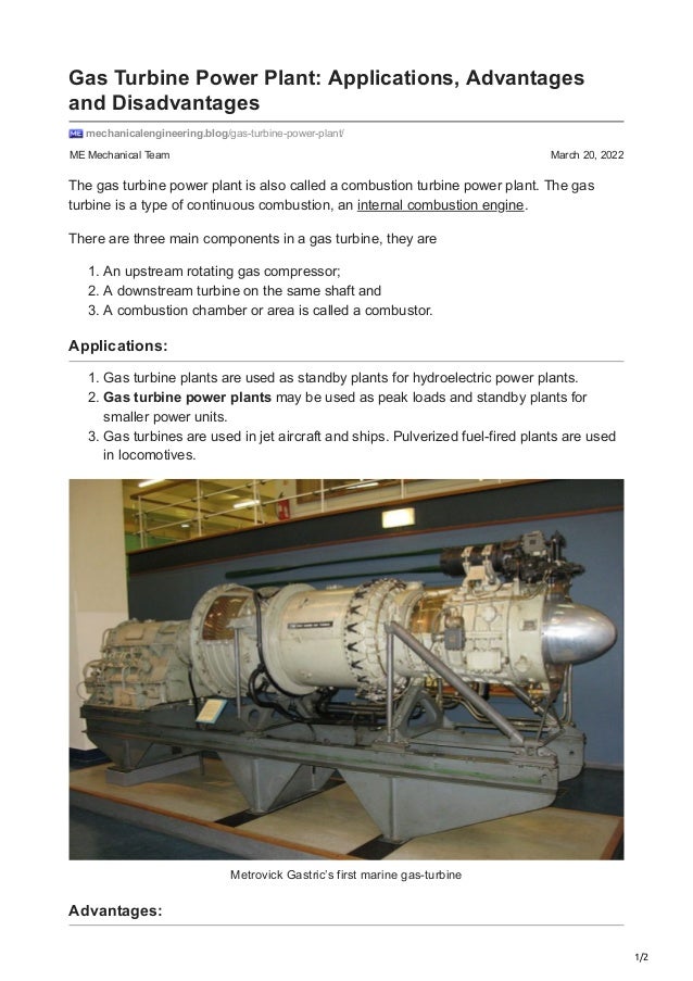 Gas Turbine Power Plant PDF