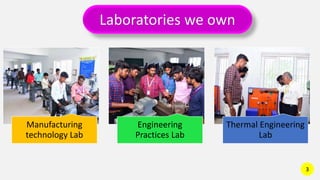 Manufacturing
technology Lab
Engineering
Practices Lab
Thermal Engineering
Lab
Laboratories we own
3
 