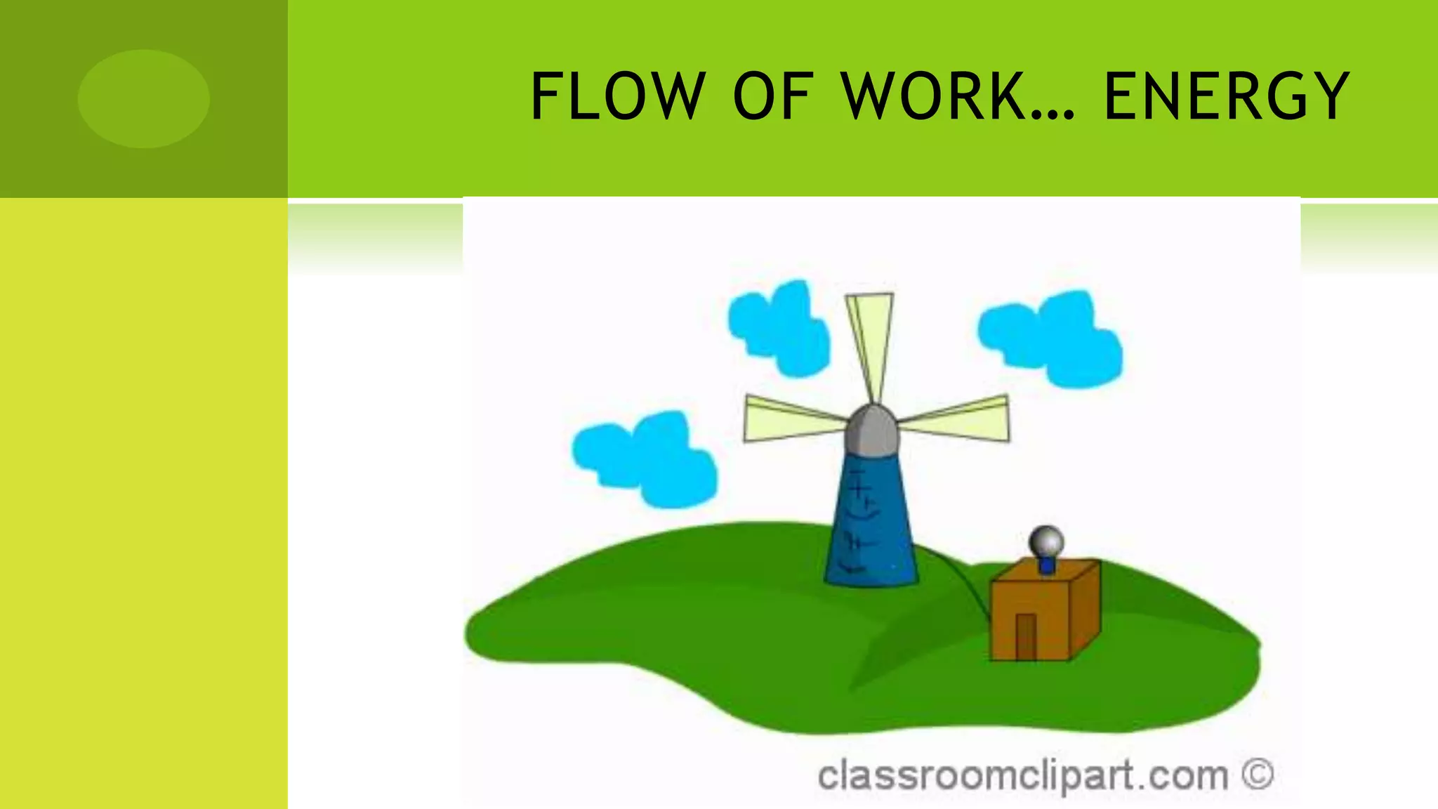 FLOW OF WORK… ENERGY
 