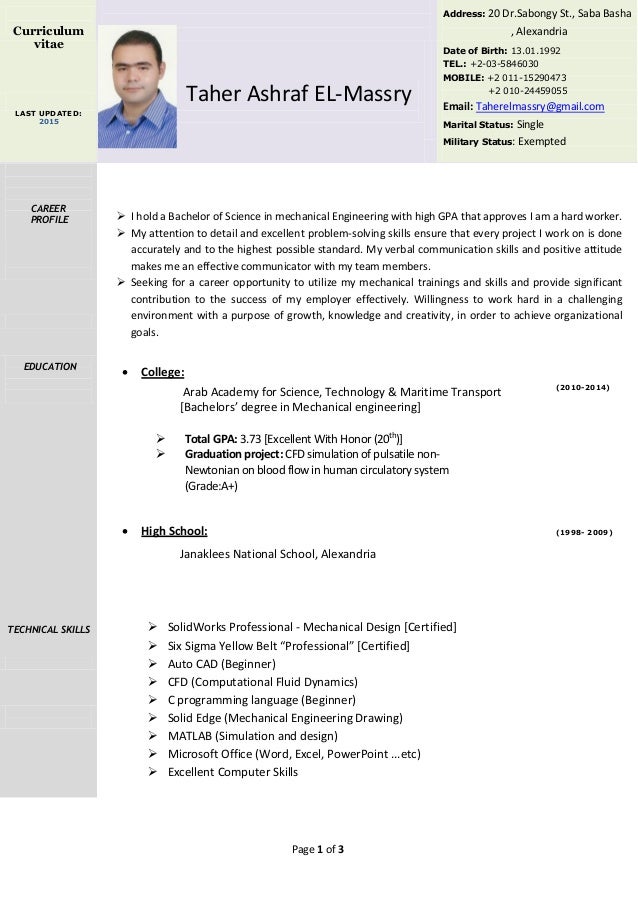 mechanical engineer resume resume examples for engineering