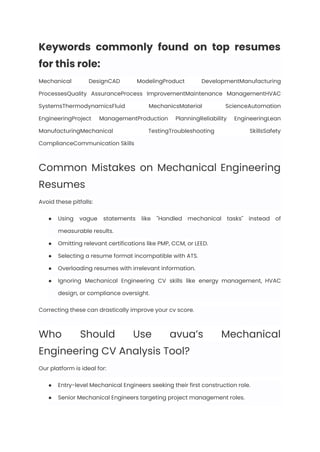 Mechanical Engineer Resume Examples & Writing Guide for 2025 | PDF