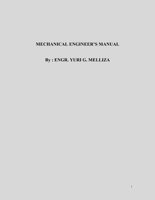 Mechanical engineer's manual(by. engr. yuri g. melliza) | PDF