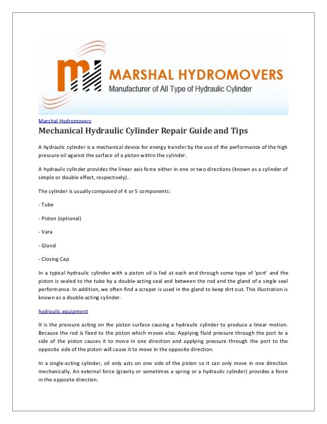 Mechanical Hydraulic Cylinder Repair Guide and Tips