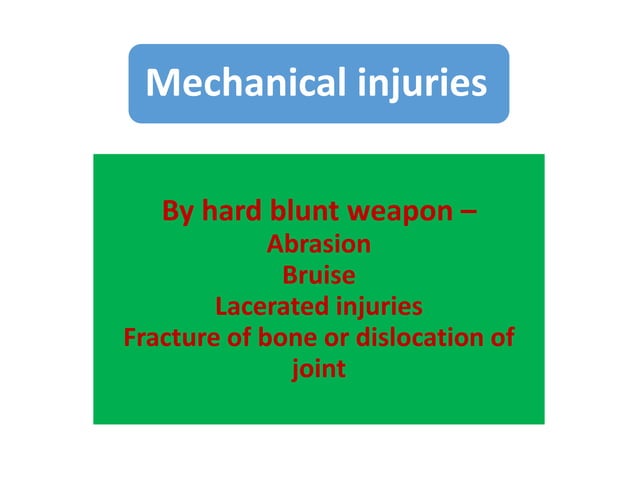 Mechanical Injuries pptx Death Injury Or Military Conflict 