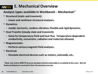 Mechanical_Intro_14.5_L01_Intro_ANSYS_14.5 | PDF