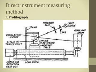 Surface finish measurement (mechanical measurement and metrology) | PPTX