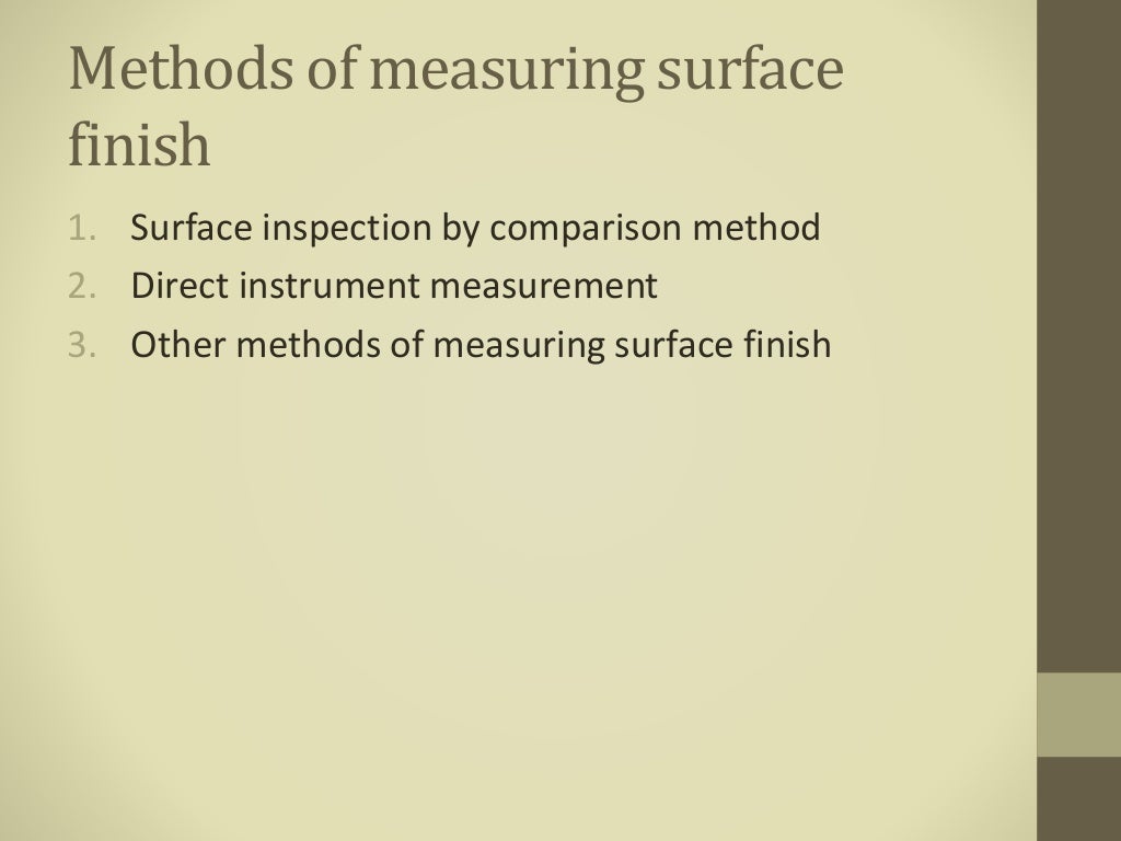 Surface finish measurement (mechanical measurement and metrology)