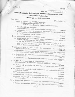Mechanical Measurements And Metrology Question Papers Pdf Mechanical Measurements And Metrology Question Papers Pdf