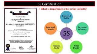 5S Certification
What is importance of 5S in the industry?
 