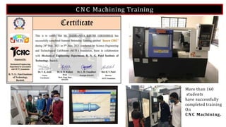 CN C Machining Training
More than 160
students
have successfully
completed training
On
C N C Machining.
 