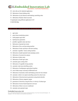 final year mechanical engineering projects at bangalore | PDF