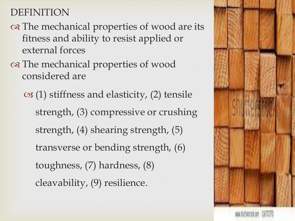 Mechanical properties of wood