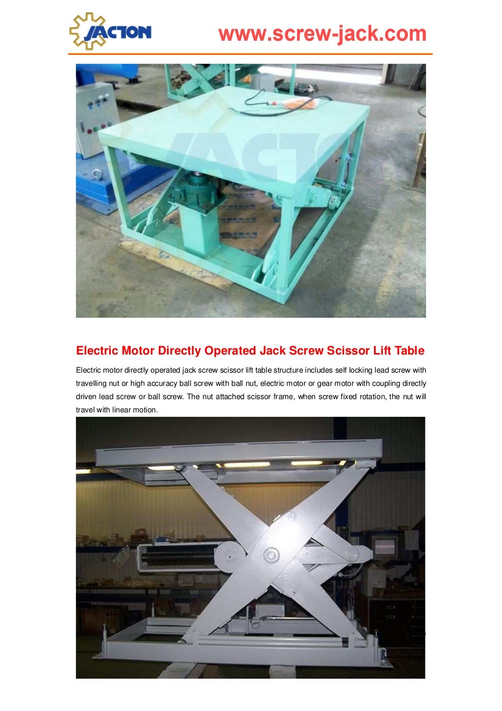 Mechanical scissors lift table,scissor, geared motor operated scissor