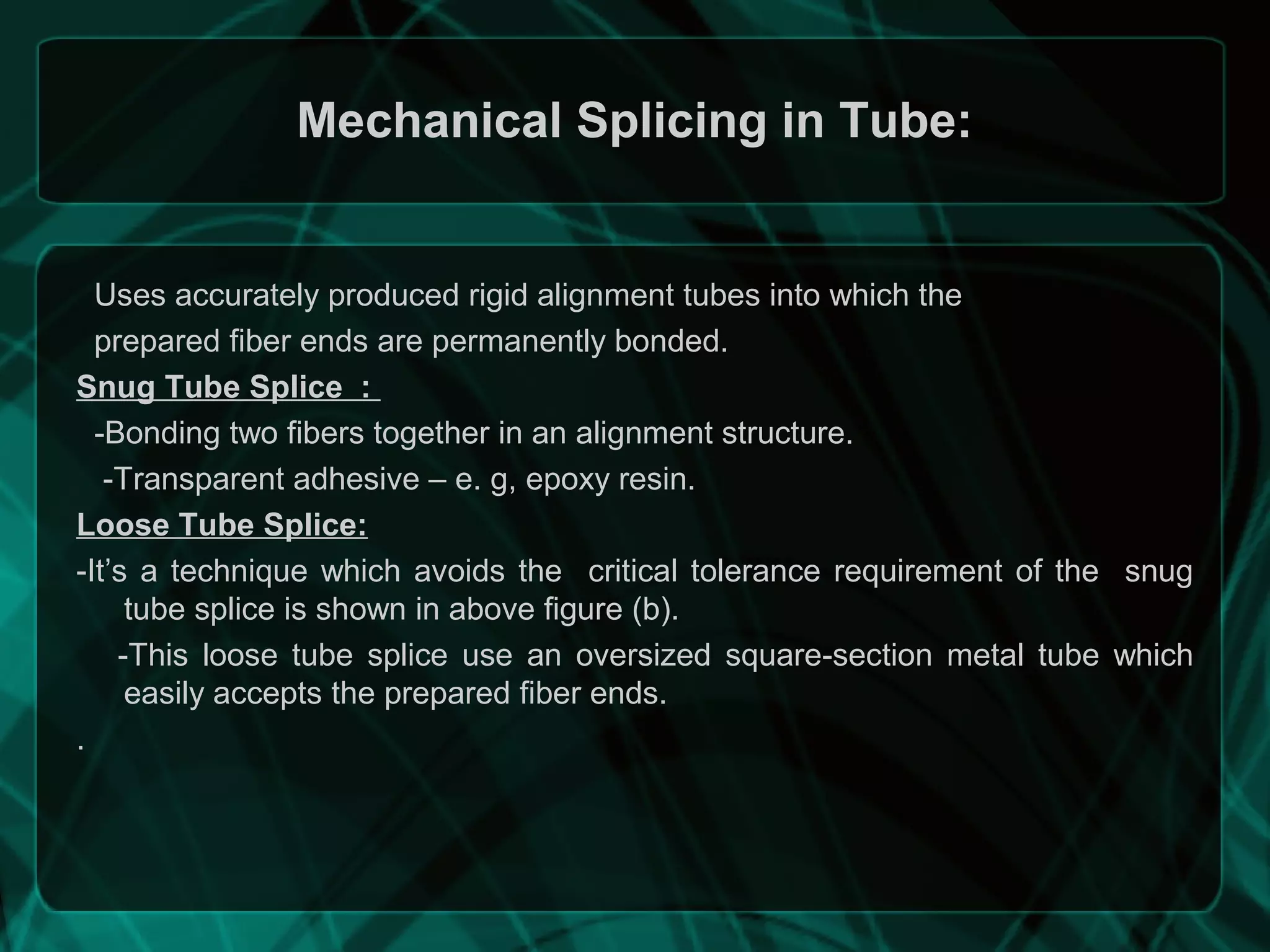Mechanical Splicing Techniques For Optical Fiber PPT 