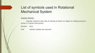 Mechanical system | PPTX