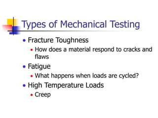 mechanical test of materials under various conditions | PDF