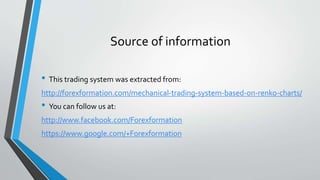 Source of information
• This trading system was extracted from:
http://www.forexdominion.com/
• You can follow us at:
https://www.facebook.com/forexdominion/
https://plus.google.com/u/0/b/103800997893545828757/
https://www.pinterest.com/tecnicastrading/forex-dominion/
 