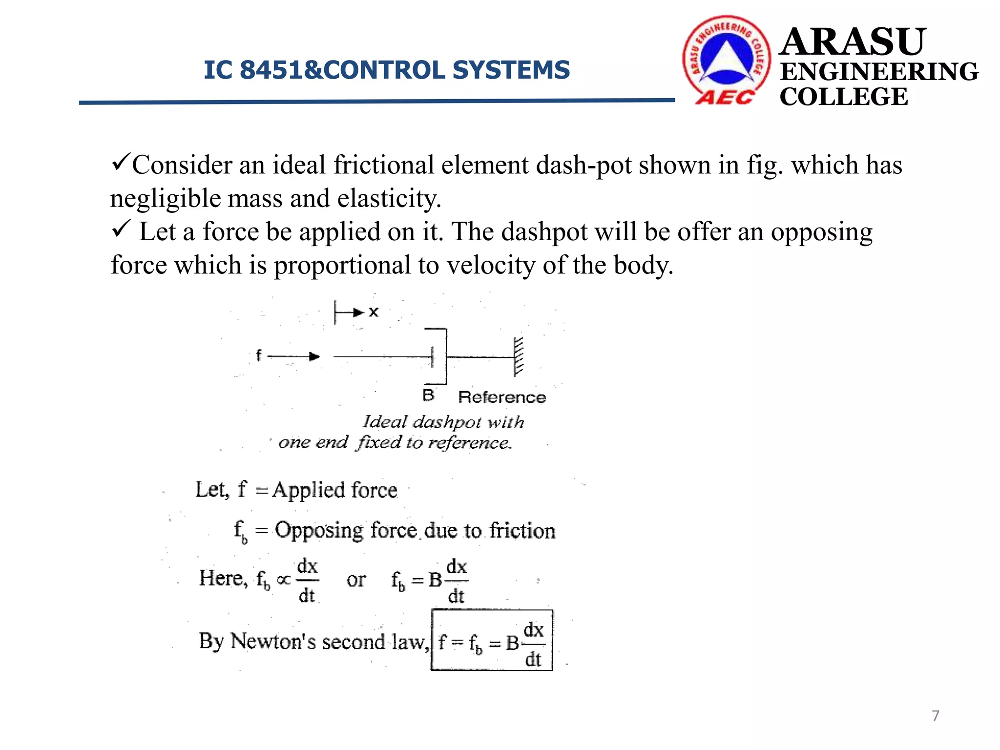Transfer function of Mechanical translational system | PPTX