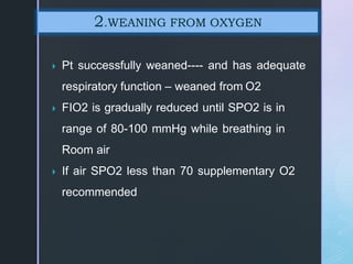 Wean Fio2 Mechanical ventilation | PPTX