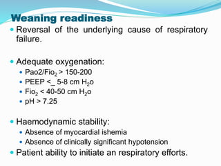 Weaning Fio2 mechanical ventilation.pptx